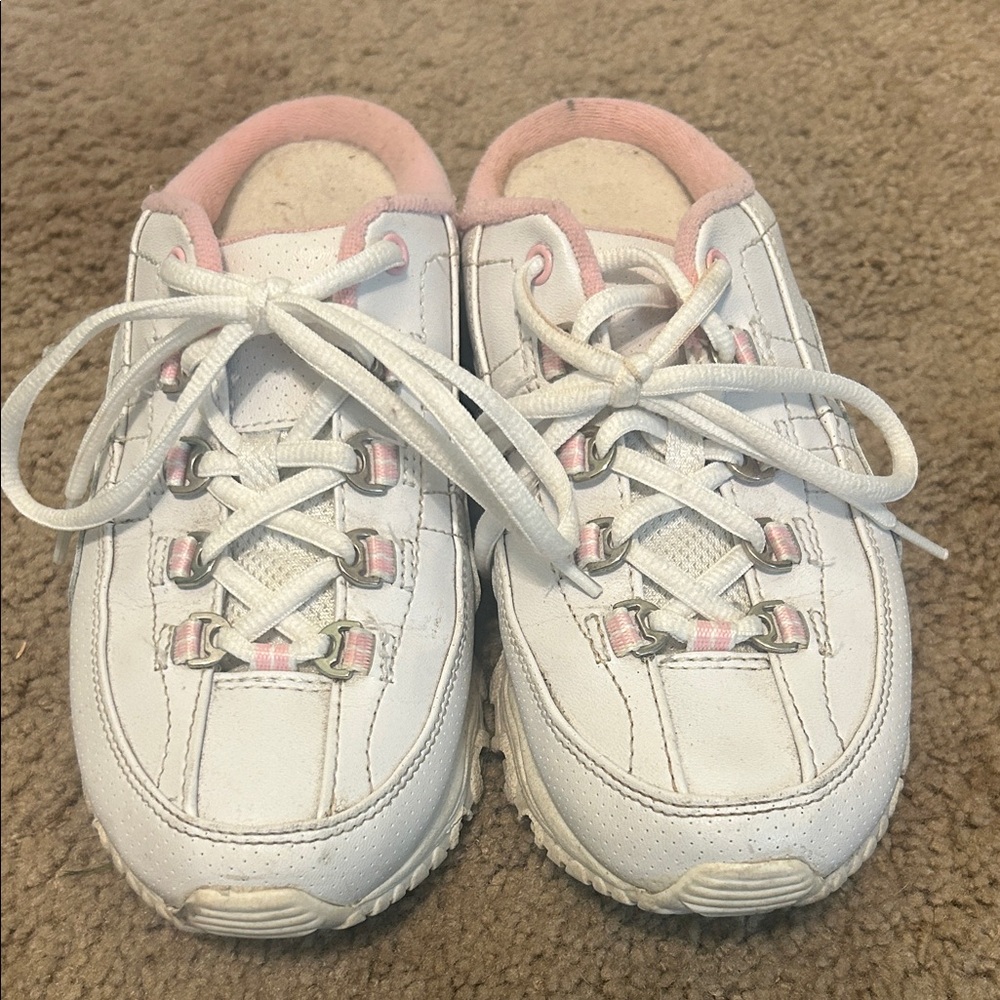 White and Pink Sneakers